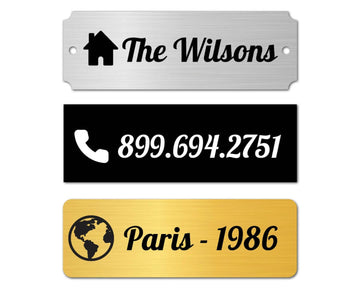 Custom Engraved Plate Plaque Sign Tag Name Office Trophy Memorial Urn Business Desk Door Wall Mailbox aluminum 3" x 1" - Print Star Group LLC